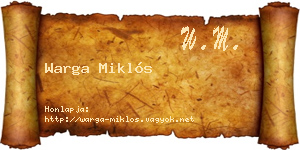 Warga Miklós névjegykártya